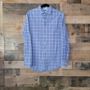 Peter Millar Plaid Button Up Shirt‎ Long Sleeve Casual Mens Medium